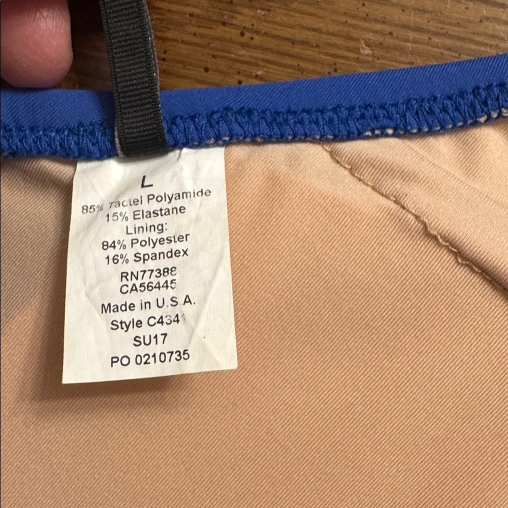 J Crew royal blue high neck tie halter bikini top Large Like New Condition - Picture 6 of 7
